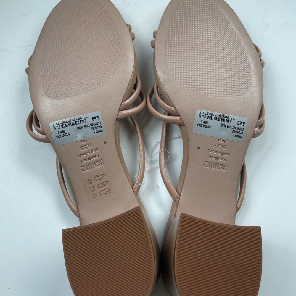 NWT Schutz Princey Leather Knotted Sandal Block Heel Size 8.5 - Picture 8 of 12